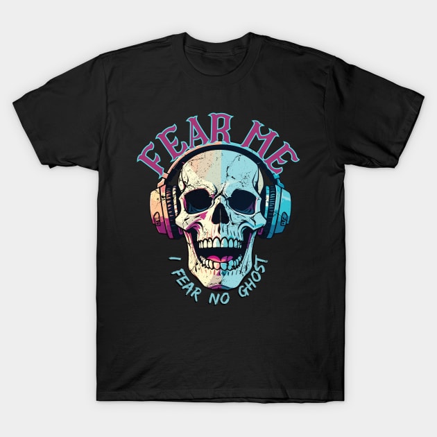 Skull Music Lover Halloween-Palsmophobia T-Shirt by ARTSYVIBES111